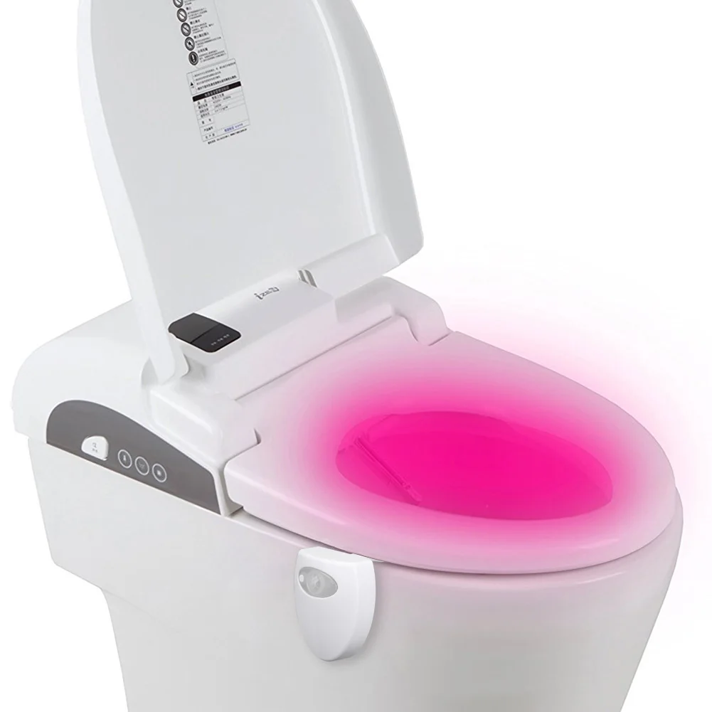 

Body Motion Activated Seat Sensor Lamp 16-Color Toilet Bowl Waterproof Backlight Smart Bathroom LED Toilet USB Night Light