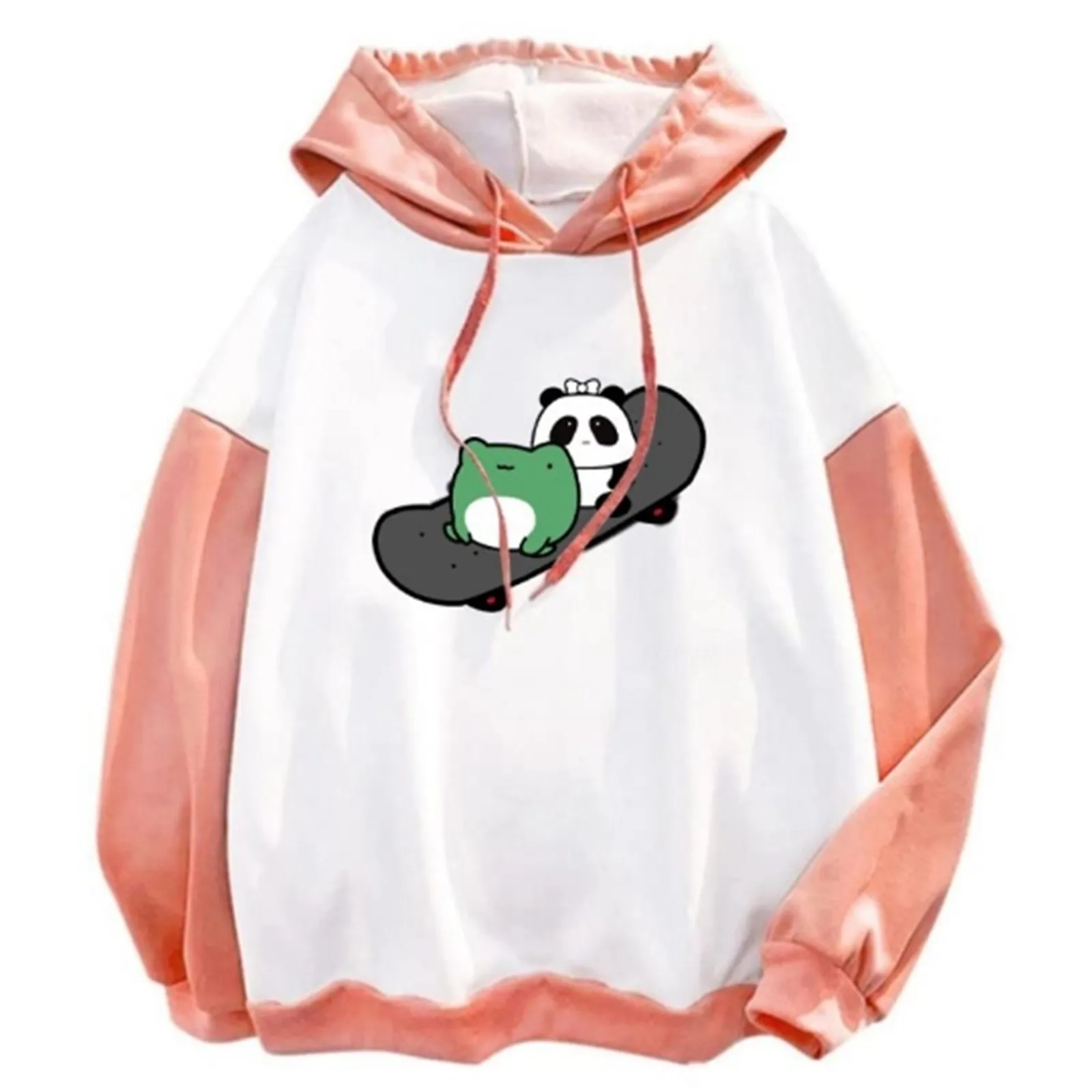

Women's Casual Long Sleeve Cutout Print Hoodie Pullover Scoop Neck Sweater Zipper Hooded Sweatshirt Men Quarter Zip Women