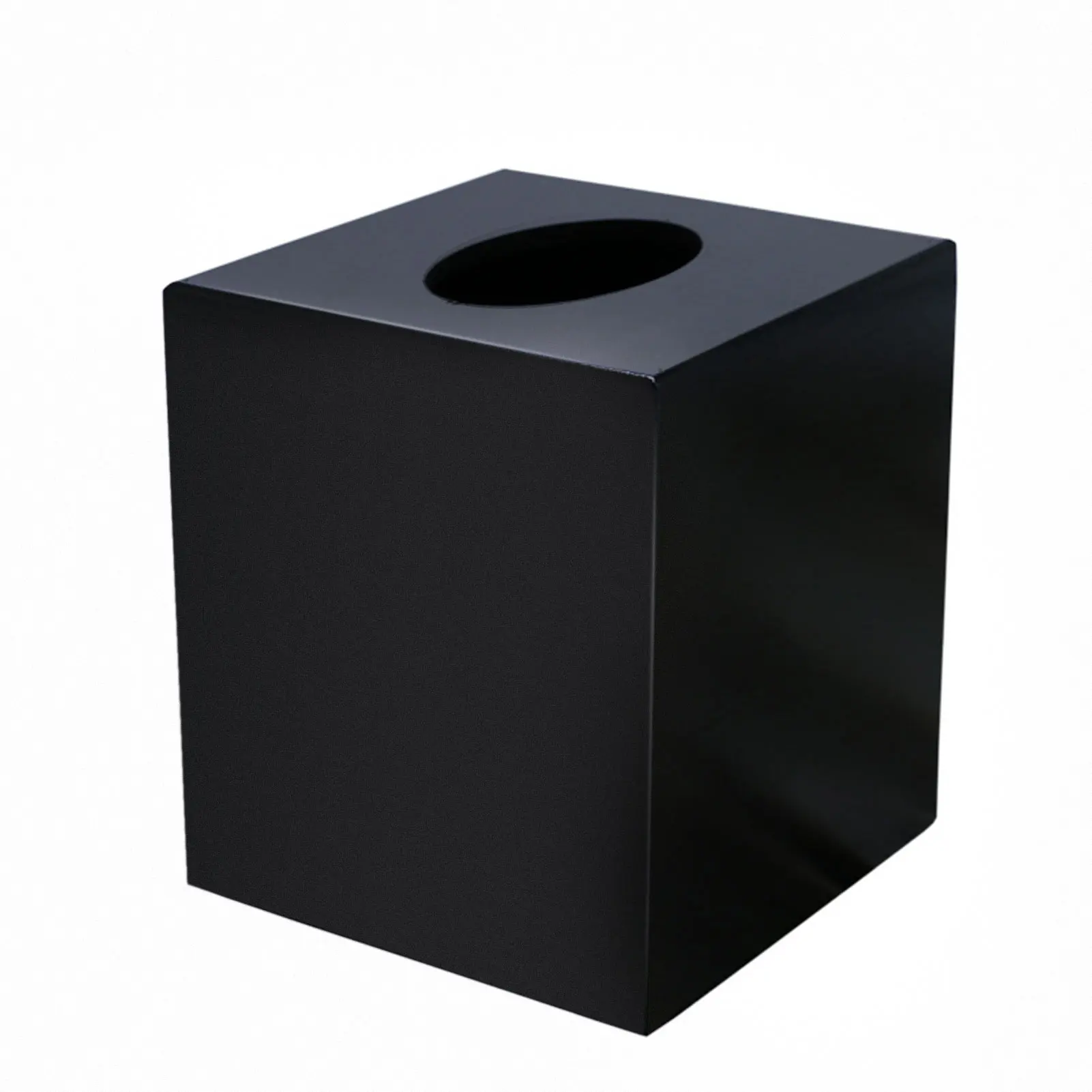 

Living Room Durable Matt Black Home Decor Square Storage Desktop Tissue Box Easy Use Display Portable Bedroom Car Office Bamboo