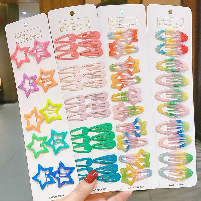 

Заколки для волос градиентные геометрические для девочек, 10 шт. в упаковке