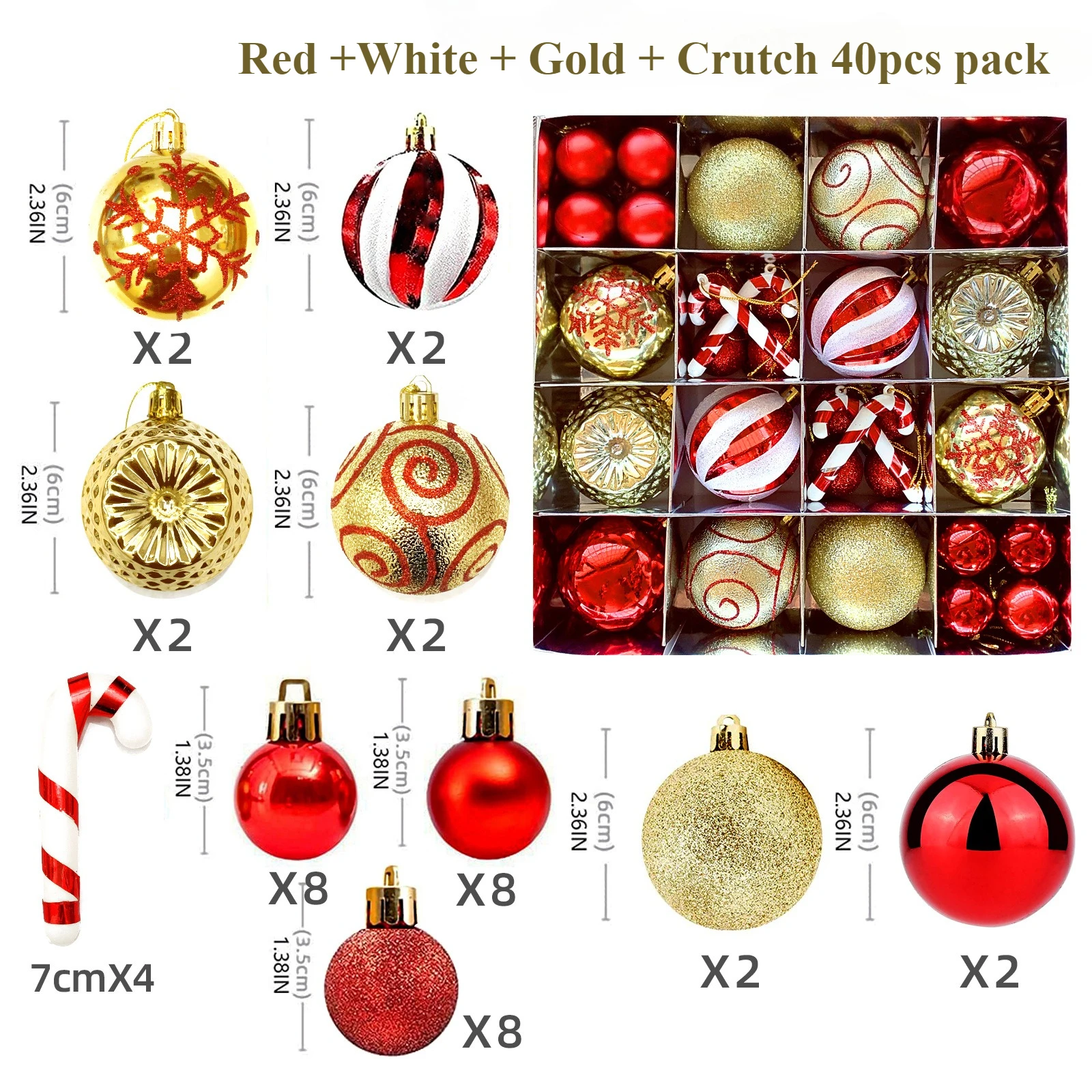 

Набор рождественских шаров 40 шт.