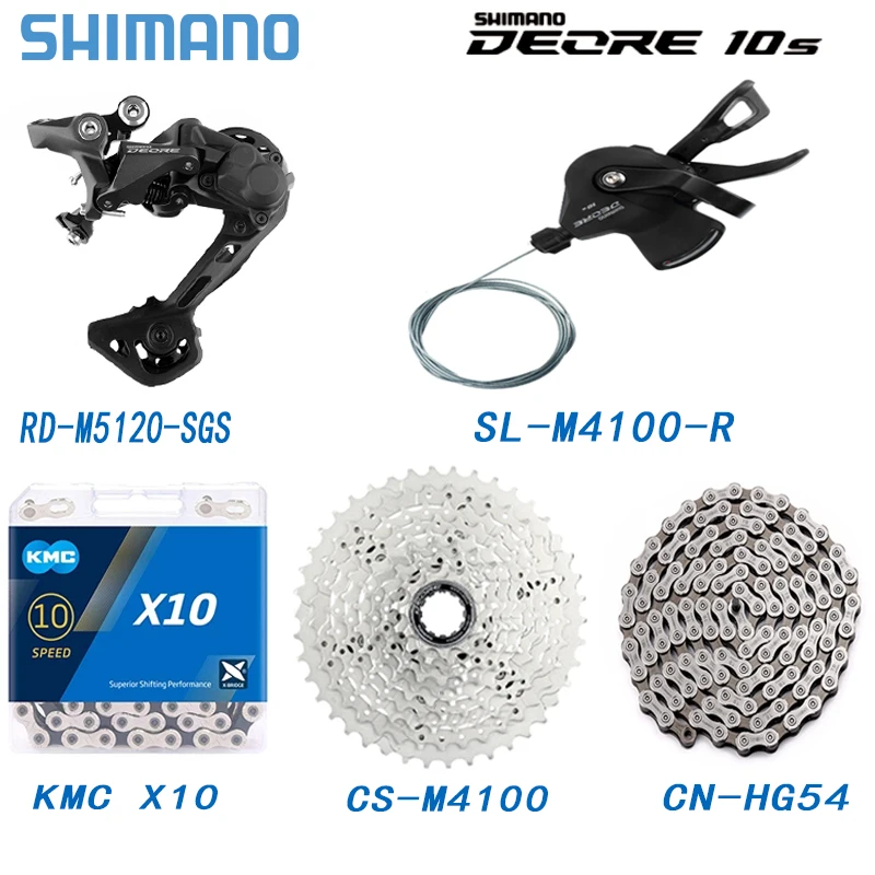 SHIMANO DEORE 10 Speed Groupset M4100 Shifter Cassette Sprocket M5120 Rear Derailleur HG54 KMC X10 Chain Original Parts