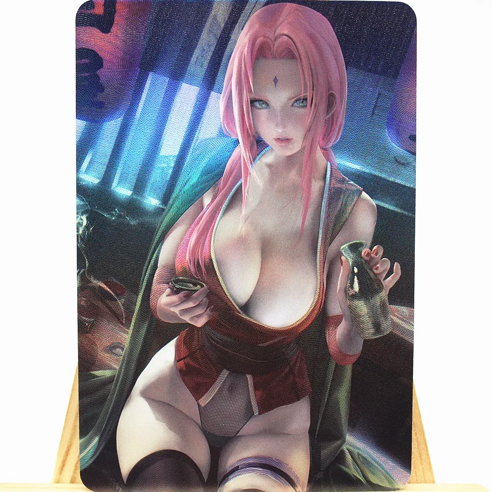 

Открытка для девочек из аниме «Наруто», флэш-карточка в стиле Haruno Sakura Hyga Hinata, привлекательные аксессуары для игр из аниме, коллекционные кар...