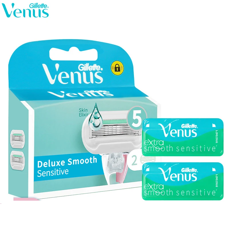 

Gillette Venus Women's Razor Blades Extra Smooth 5 Layers Shaving Blade Refills with Soap Bar For Sensitive Skin Hair Removal