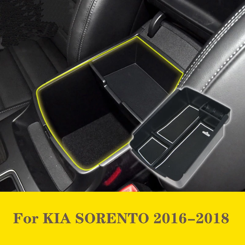 

FOAL BURNING for Kia Sorento 2016 2017 2018 Car Door Storage Box Armrest Storage Box Interior Organizer Central Console Glove