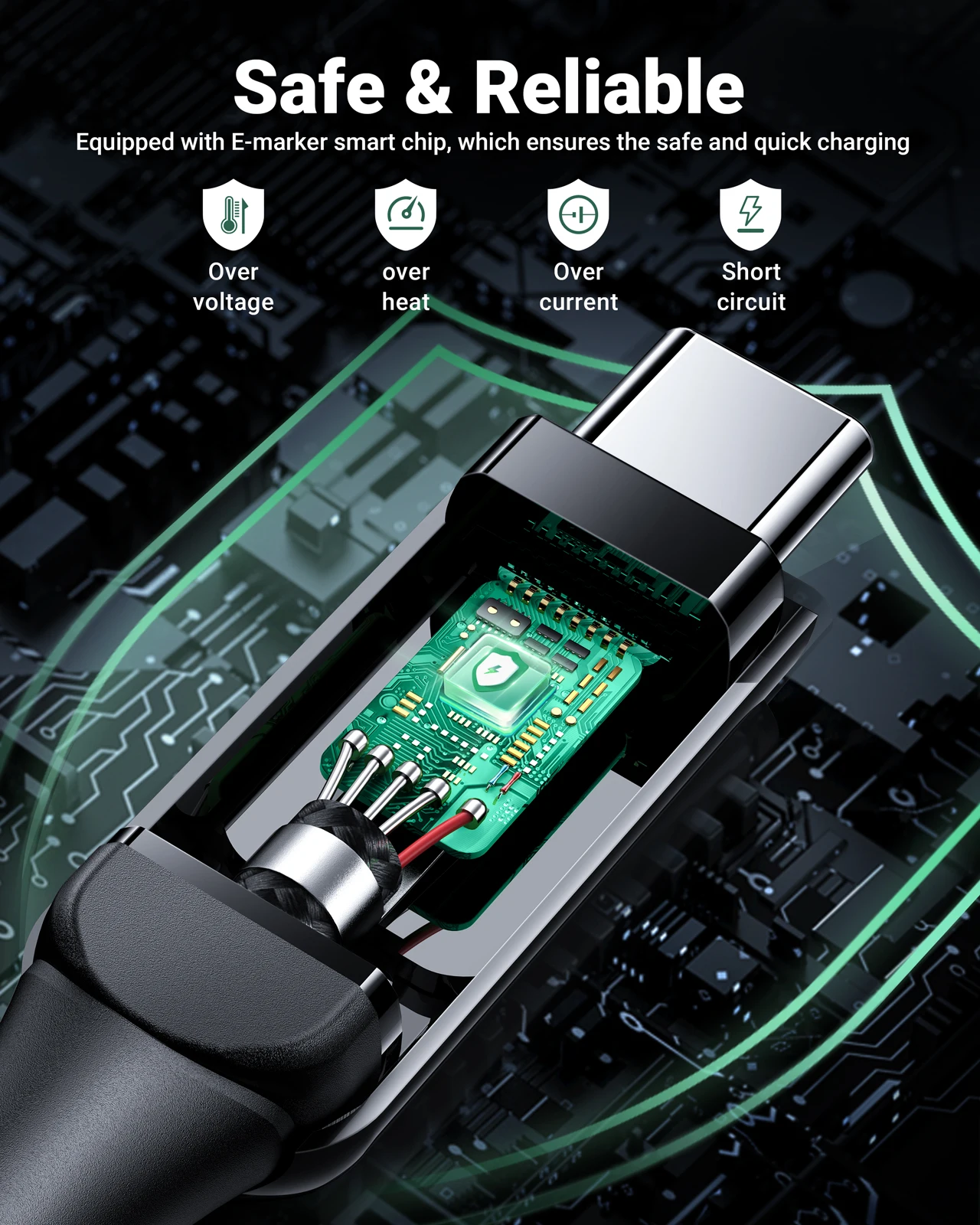 ACEFAST Телефонная линия с быстрой зарядкой USB - C до 5A 100W для iPhone 16 / 15 Pro Max LED дисплей