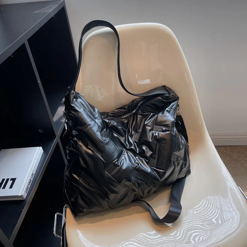 Spring 2023 New Single-shoulder Women's Bag Casual Messenger Carrying Armpit Large-capacity Space Cotton Down Bags Sac A Main