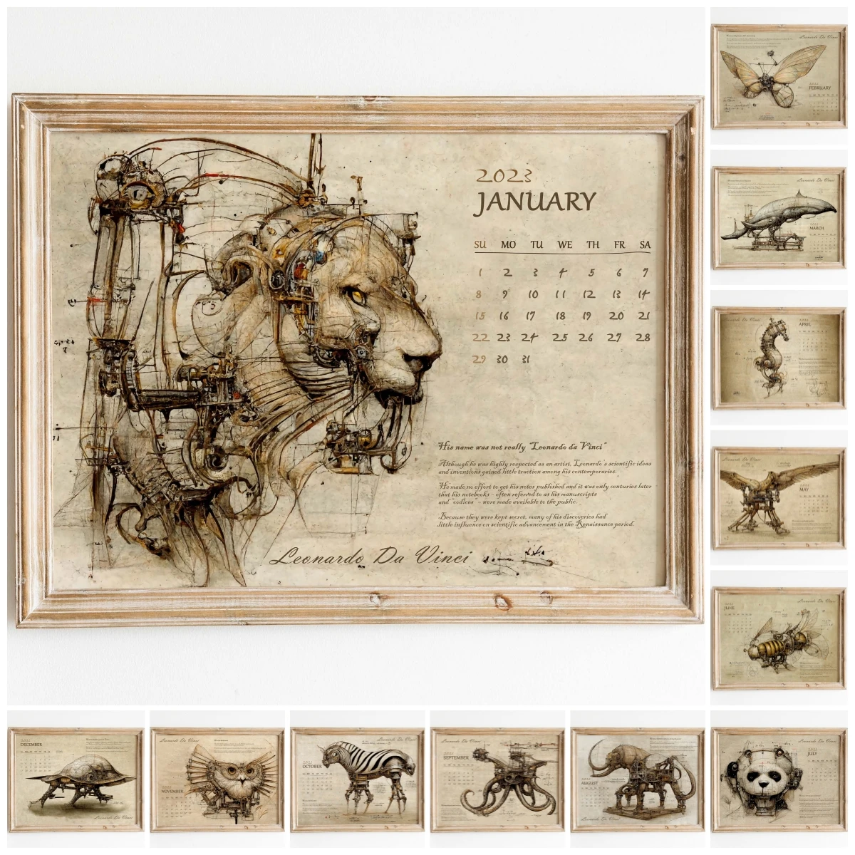 

2023 Classic Celebrity Drawing Design Retro Monthly Calendar Poster Home Decoration Canvas Painting Wall Art Kawaii Room Decor