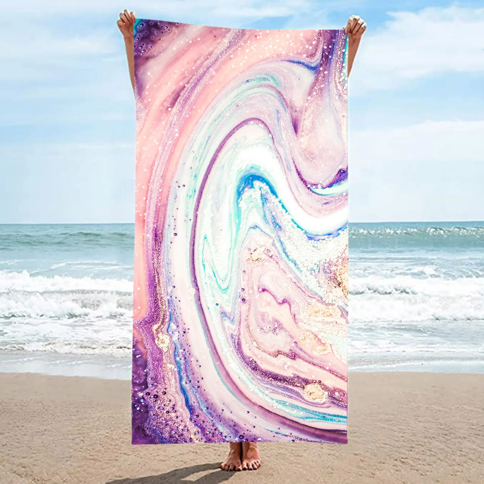 

Microfiber Beach Towel Ultra Light Gradient Pattern Bath Towel Sand Mauve Bathroom Towels Bath Towels Yellow Bath Towel Pink
