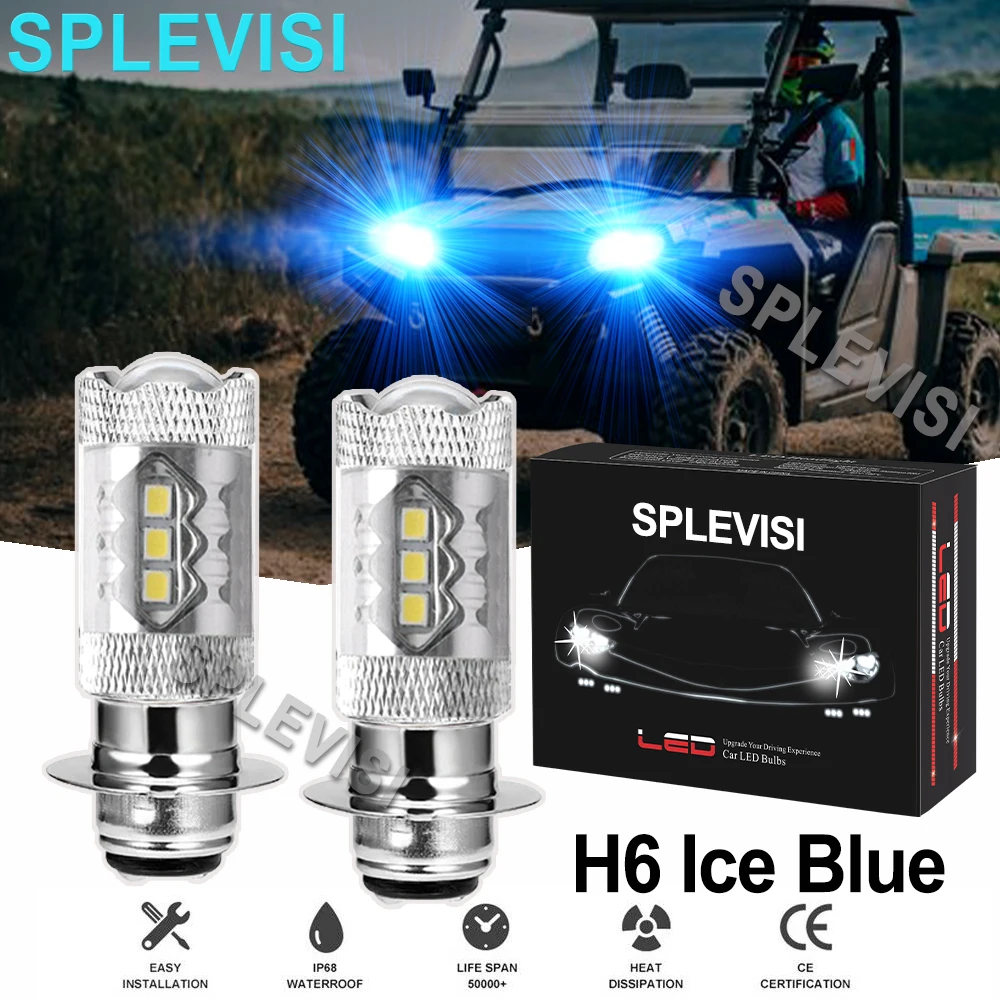 

2PCS 8000K Ice Blue 80W LED Headlight Bulbs Kit For Hisun Motors Corp HS 500 2016 2017-2018