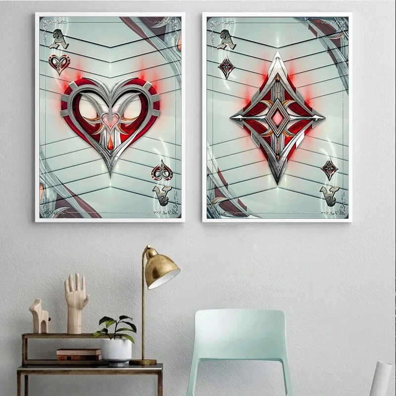 Абстрактный Крутой Дизайн Покерных Карт Ace Of Spades Heart Diamond Clover Artwork HD Canvas Print