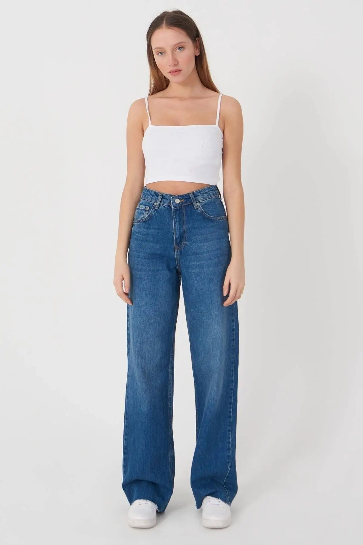 

High Waist Wide Leg Trousers Pn7154 - Pna