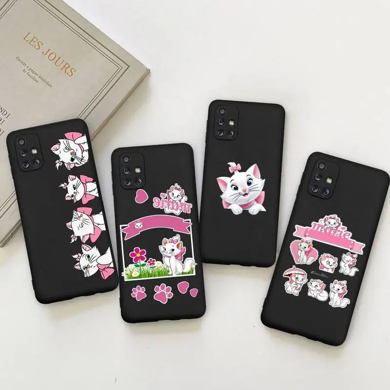 Disney Marie Cat Luminous Luxury Toys Phone Case For Samsung Galaxy A73 A53 A13 A03S A52 A72 A12 A81 A30 A32 A50 A80 A71 A51 A31