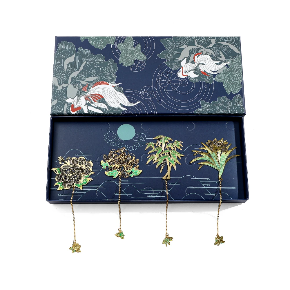 1/4 шт. тонкие закладки в подарочной упаковке орхидеи цветы сливы бамбук