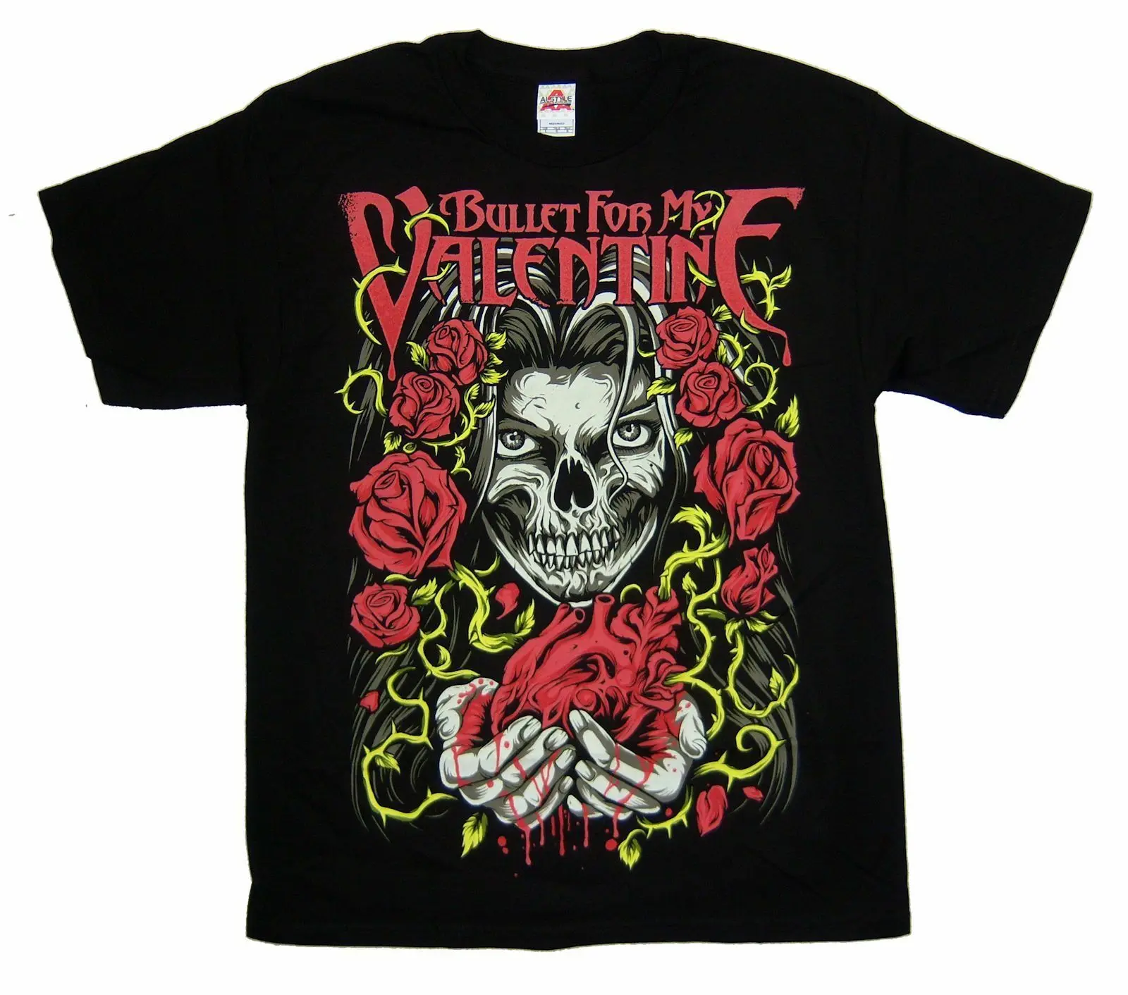 

Bullet For My Valentine Roses And Heart Black T Shirt New Band Music