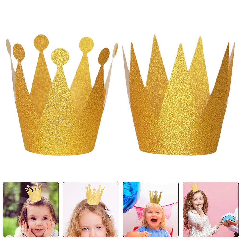 

King Birthday Tiara Paper Costume Cap Hat Gold Baby Shower Photo Props Kids Party Royal Prince Cosplay Tiana Accessories Hats
