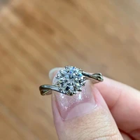 luxury moissanite 1 carat snowflake ring sparkling ladies romantic diamond engagement ring 925 sterling silver fine jewelry gift