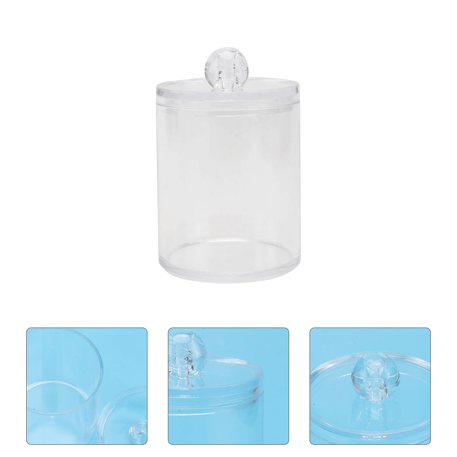 

4 PCS Storage Jars Lids Cotton Organizer Glass Glass Container Lid Cotton Swab Box Glass Containers Toothpick Case Cover