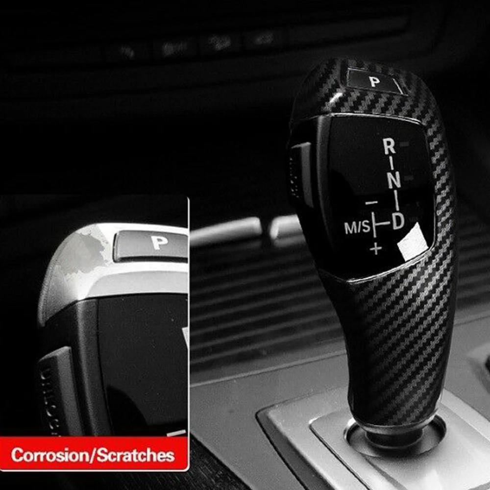 

1x ABS Carbon Fiber Gear Shift Knob Cover Trim Brand New And High Quality Interior Moulding For BMW E60 E70 E71 5 Series X5- X6