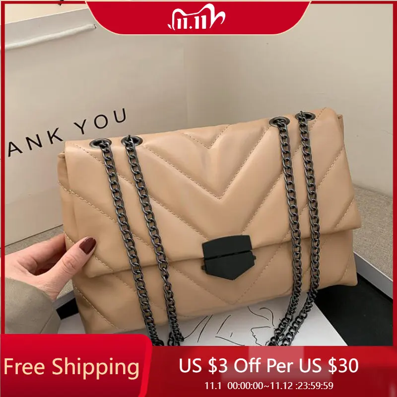 

Women's Shoulder Bag Pu Leather Lingge Pattern Women's Crossbody Messenger Bag Brand Designer Classic Girl's Purse Handbag Sac