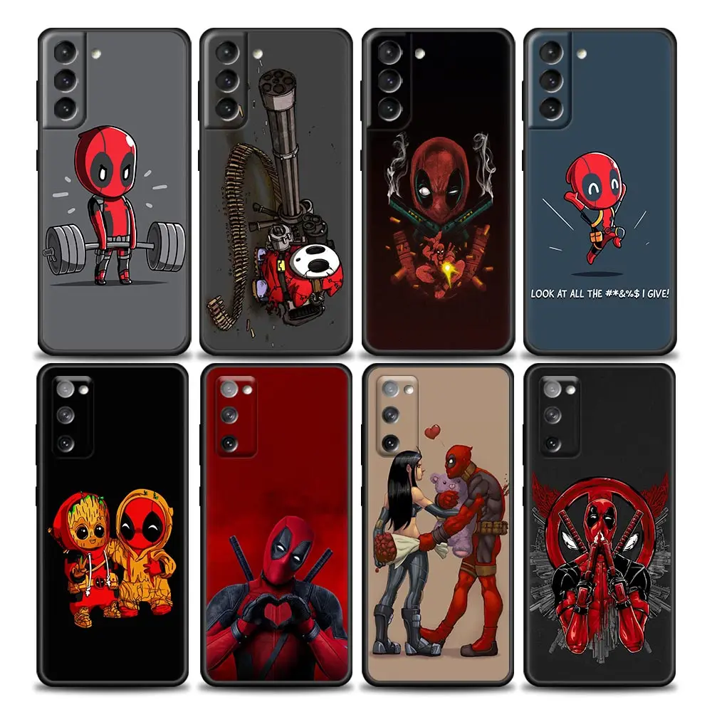 

Cute Cartoon Marvel Deadpool Phone Case for Samsung Galaxy S7 S8 S9 S10e S21 S20 Fe Plus Note 20 Ultra 5G Soft Silicone