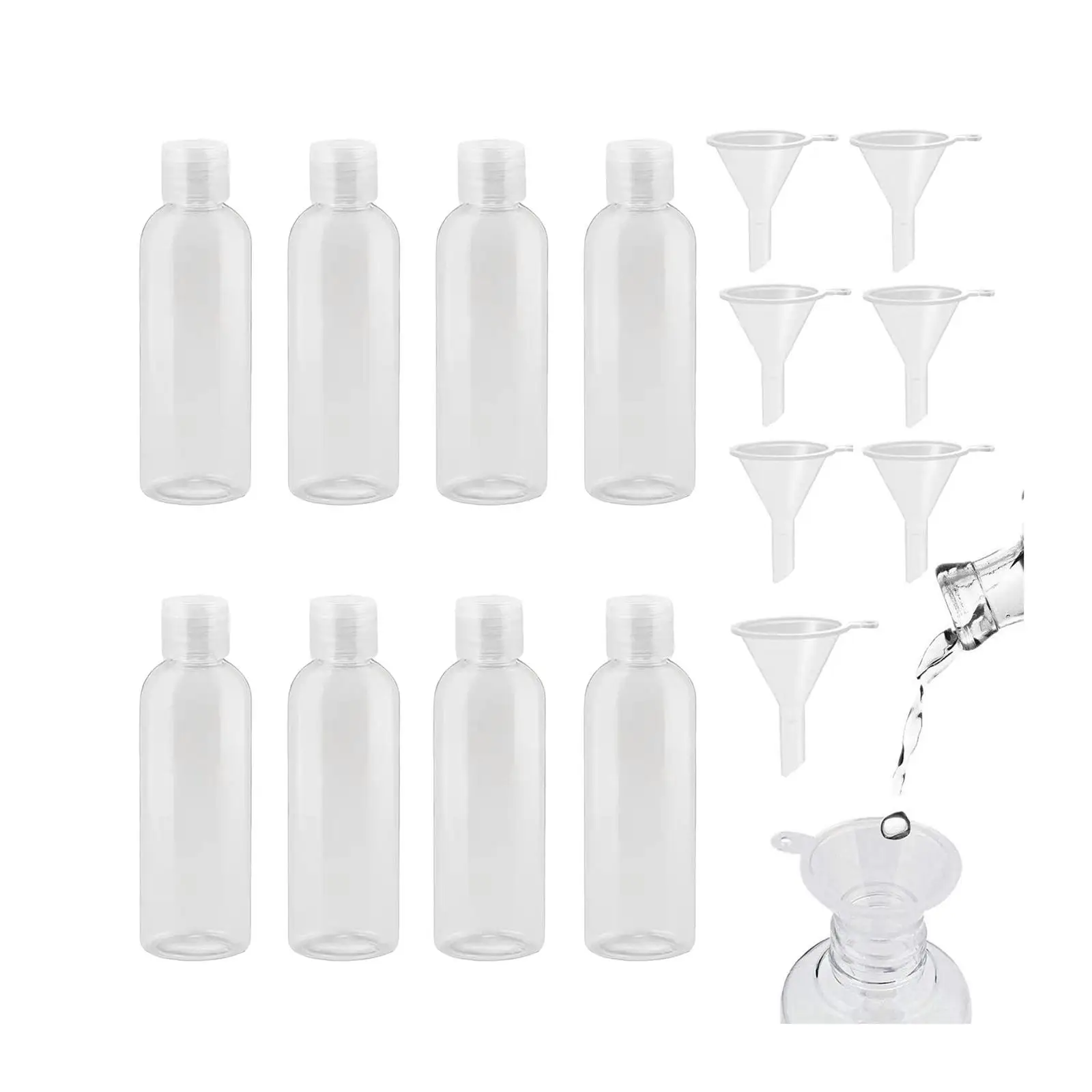 

Empty Squeeze Bottles with Lid Storage Containers Refillable Bottles for Camping