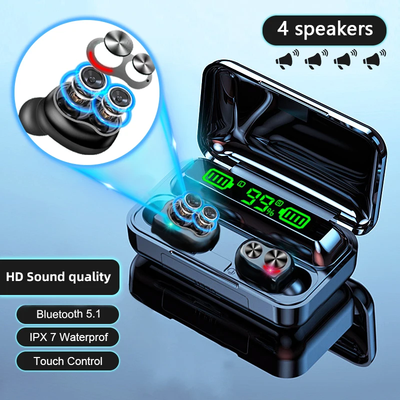 Беспроводные Bluetooth наушники C10 TWS 4 колонки музыка бас стерео гарнитуры HD качество