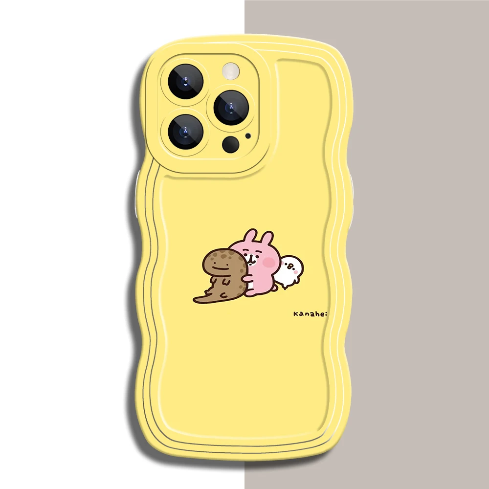 

Новый мультяшный Кролик для IPhone 13, 12, 11 Pro Mini, X, XR, XS, Max, SE, 5 детской, 6, 6S, 7, 8 Plus, чехол для телефона, жидкий силиконовый волнистый чехол