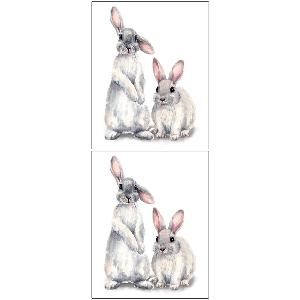 

Wall Decals Stickers Easter Sticker Rabbit Bunny Nursery Decor Cartoon Door Removable Kids Animal Wallpaper Clings Egg Spring