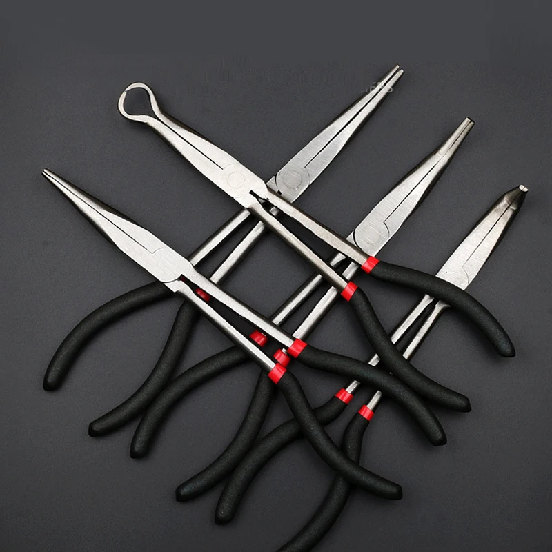 

Long Reach Pliers 11/16 Inch 25/45/90-Degree Bent Long Nose Pliers O Style Multi-function Tools
