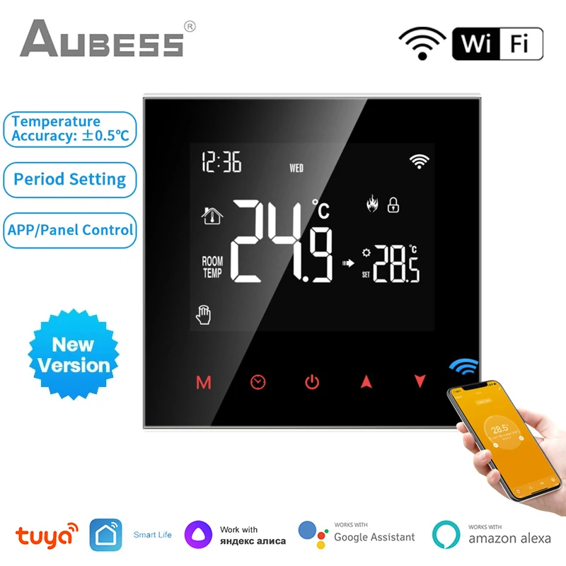 

Умный термостат Tuya для теплого пола, Wi-Fi, с пультом ДУ