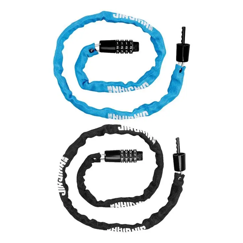 

portable Bicycle Chain Lock 4 Digit Resettable Combination Keyless Security Bike Lock For Motorcycle Bicycle Electric Scooter