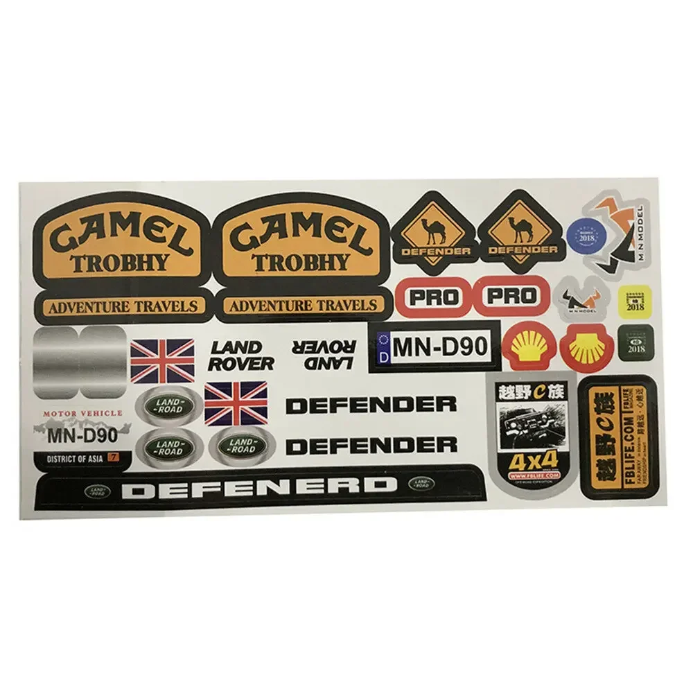 

MN90 1/12 Радиоуправляемая модель автомобиля, запасные части, наклейки «сделай сам», лист наклеек для кузова, аксессуары, автомобильные аксессуары