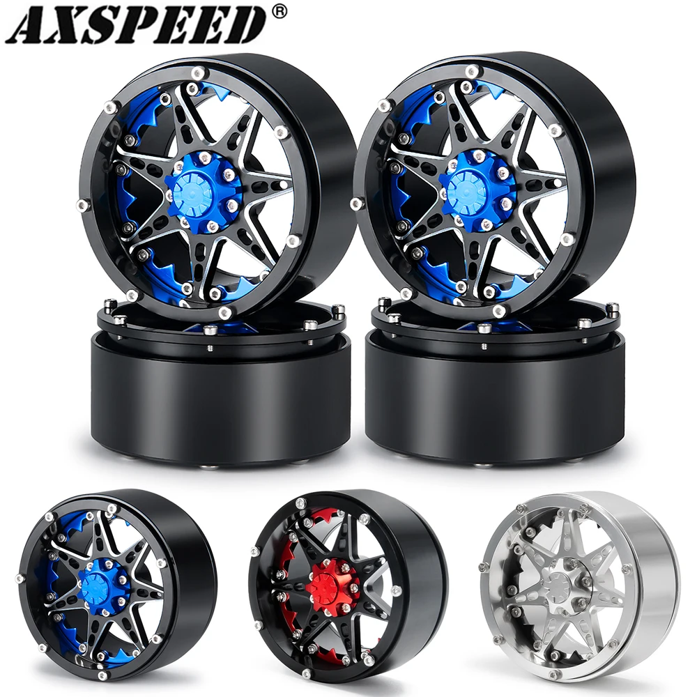 Фото AXSPEED Металл 2,2 Beadlock Колесные диски 6 спиц Hub для 1/10 RC грузовик Axial SCX10 Wraith RBX10 TRX4 TRX6 Hammer Rey 4WD части №1