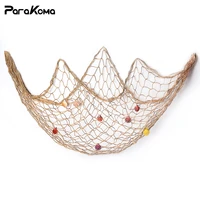 79 x 59inch decorative fishing net brown mediterranean style nautical wall hangings decoration with sea shells home decor