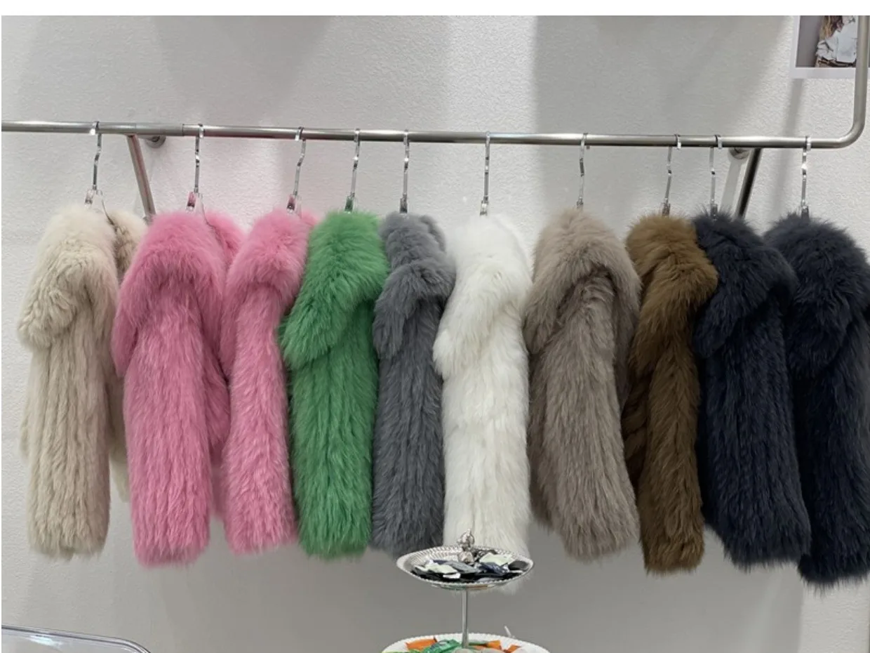 Nagodo Autumn Winter Women Short Faux Fur Coat 2022 Fashion Luxury Big Collar Kawaii Furry Coat Pink Fluffy Fake Fur Coat