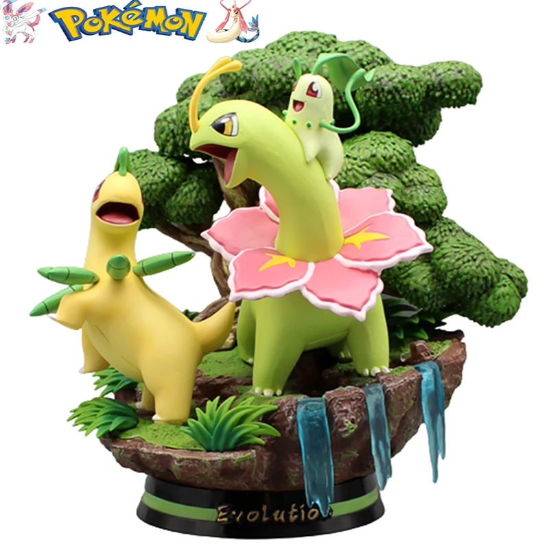 

29 см предварительная продажа Покемон ПЭТ эльф Gk листья хризантемы трава супер мечта маленький огонь Дракон Дженни светящаяся Эволюционная ...