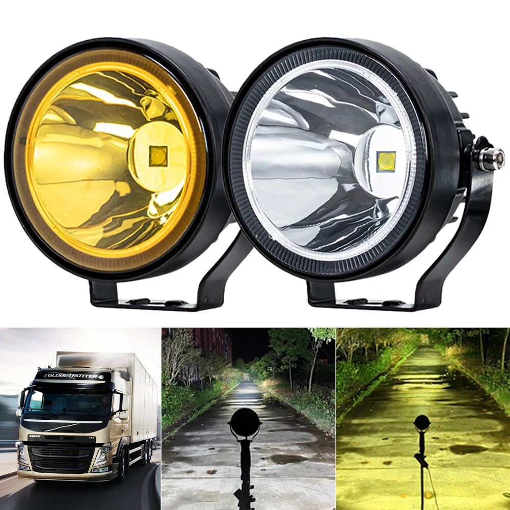 4 Inch LED Spotlight 12-48V Round Spot Beam Driving Lamp Fog Lamp Work Light Modified Vehicle Headlamp for Motorcycle Car Trucks
