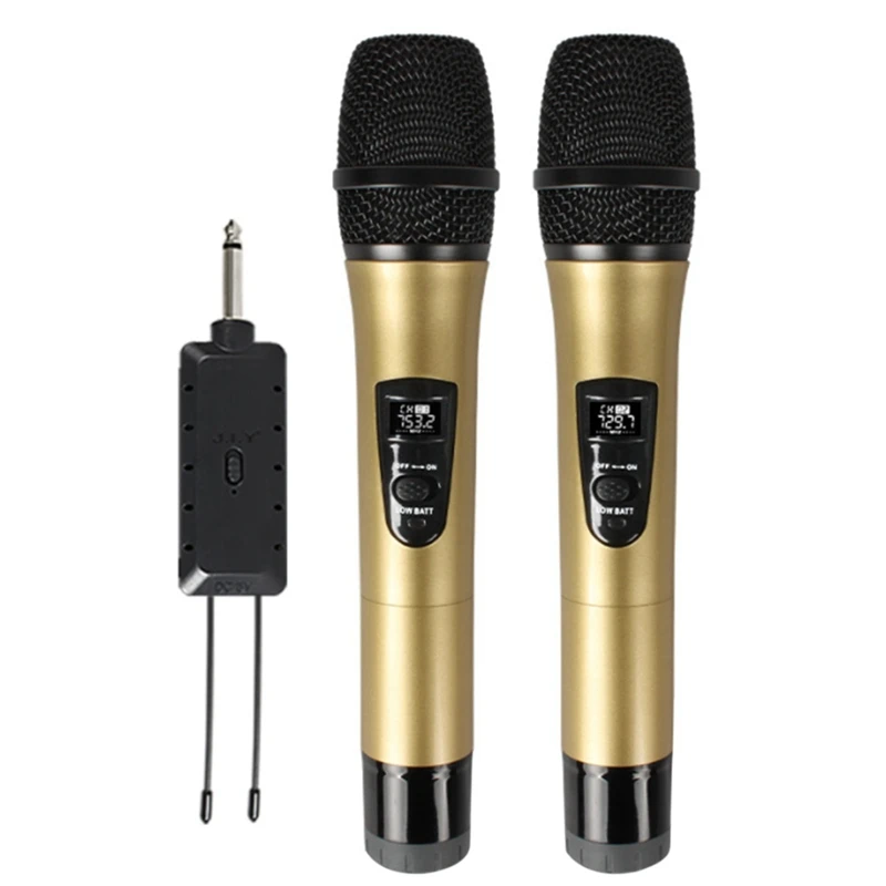 

One For Two Professional Wireless Handheld Microphone With Charging Receiver 3.5Mm Adapter For Karaoke Party Speech