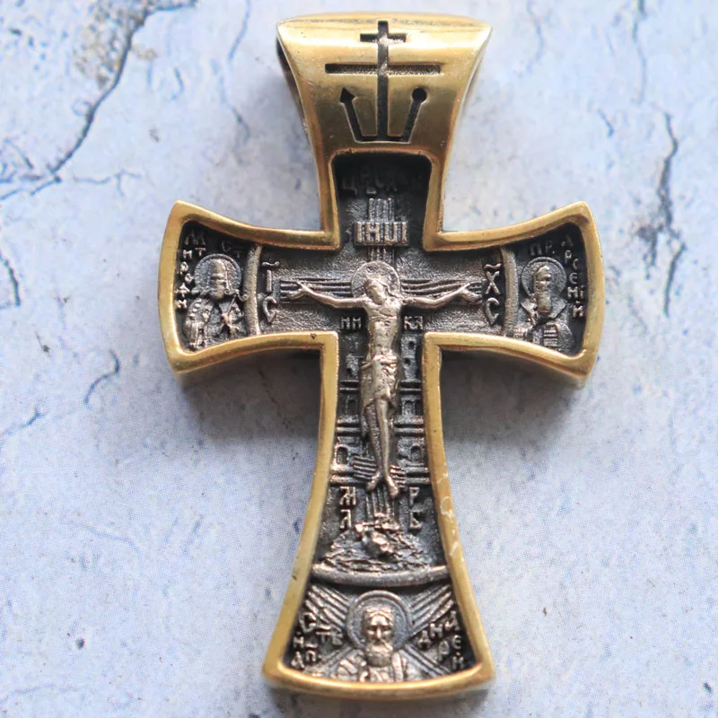 14 г Распятие Православный крест Ангел-хранитель Индивидуальный серебряный кулон