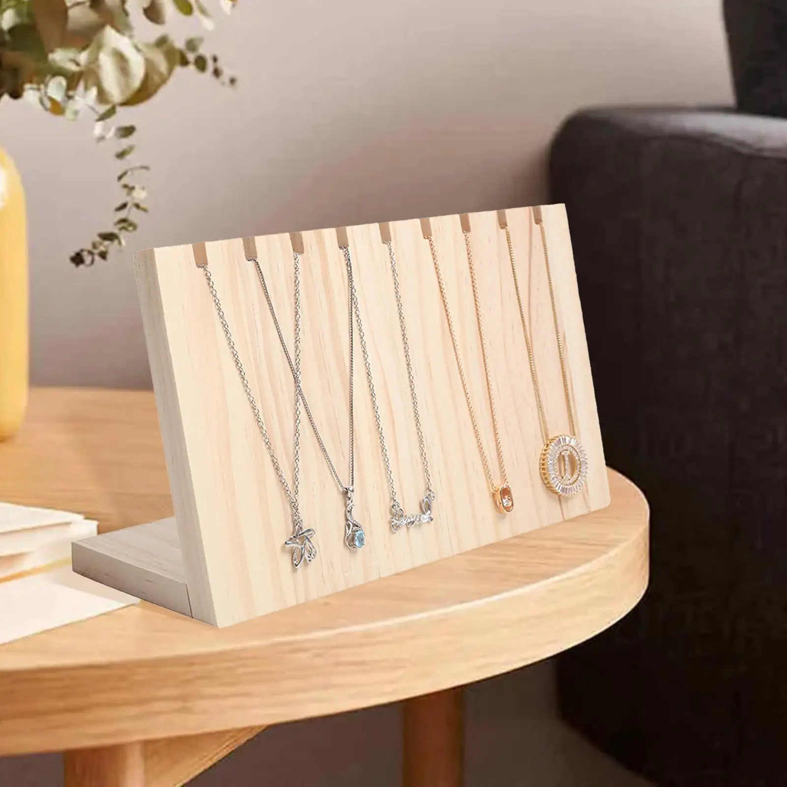 

L Shape Necklace Jewelry Stand Storage Back Organizer for Pendant Tabletop Shows
