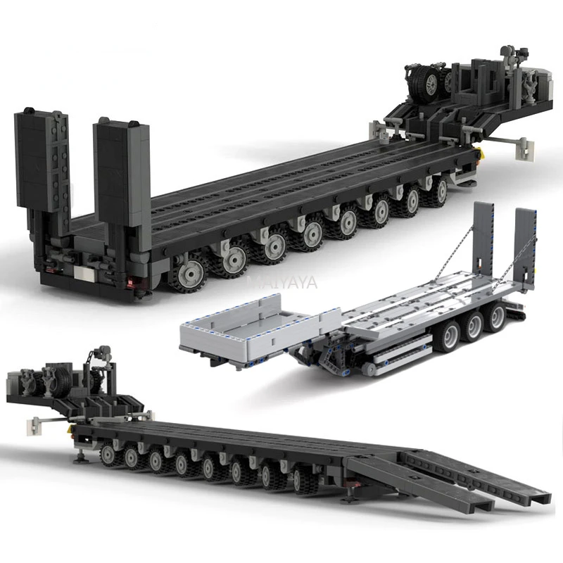 

Customed Doll Panther Heavy Duty Transporter MOC LOW LOADER TRAILER Building Blocks Model DIY Assemble Bricks Children Toys