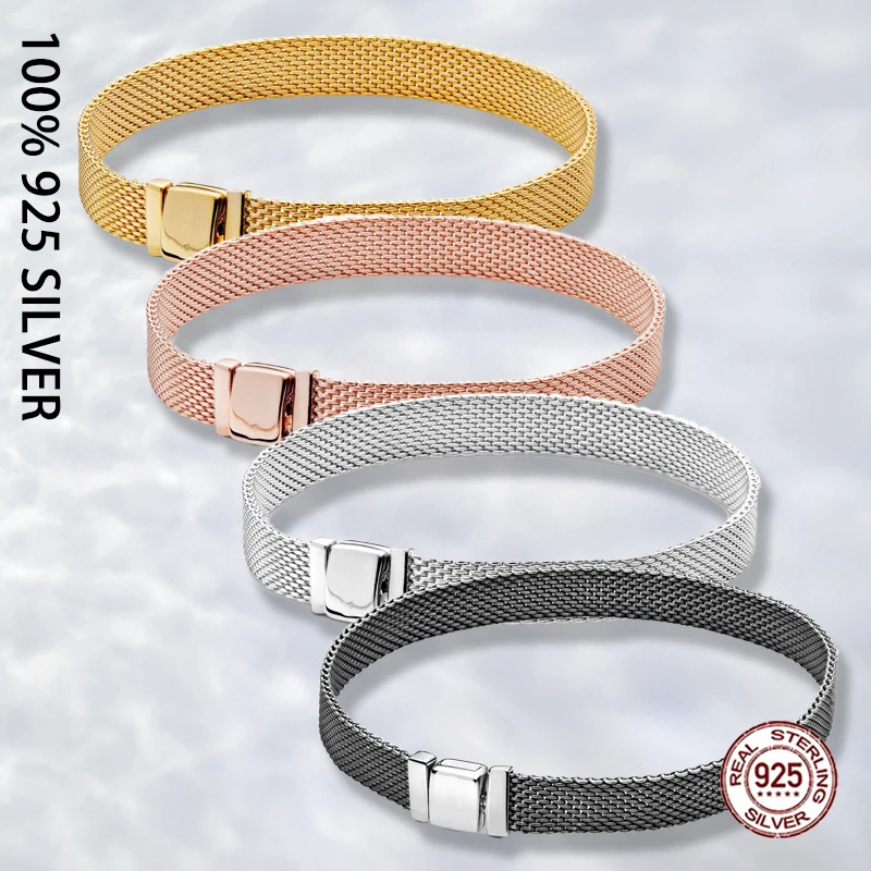 

Женский сетчатый браслет из серебра 925 пробы