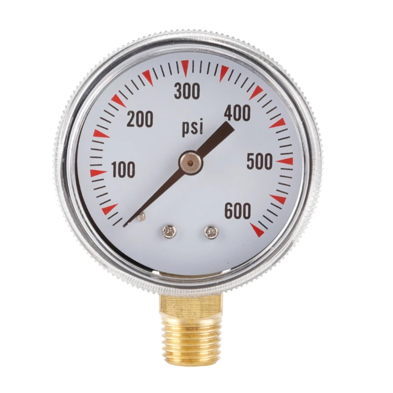 

Portable Pressure Gauge 1/4" Thread High Pressure Gauge Range 0-500 Psi Single Scale- Bottom Mount Pressure Gauge