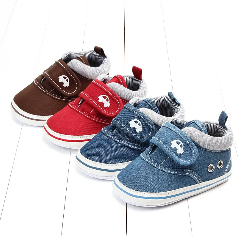 

Lovely Newborn Baby Girl Boy Soft Sole Shoe Anti Slip Canvas Sneaker Trainers Prewalker Blue Red Brown 0-18M