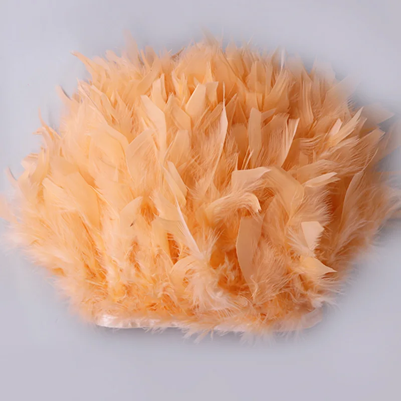 

10Meter Champagne Turkey Feathers Trims Fringes 10-15cm for Sewing Accessories DIY Plumes Ribbons Wedding Clothing Decoration