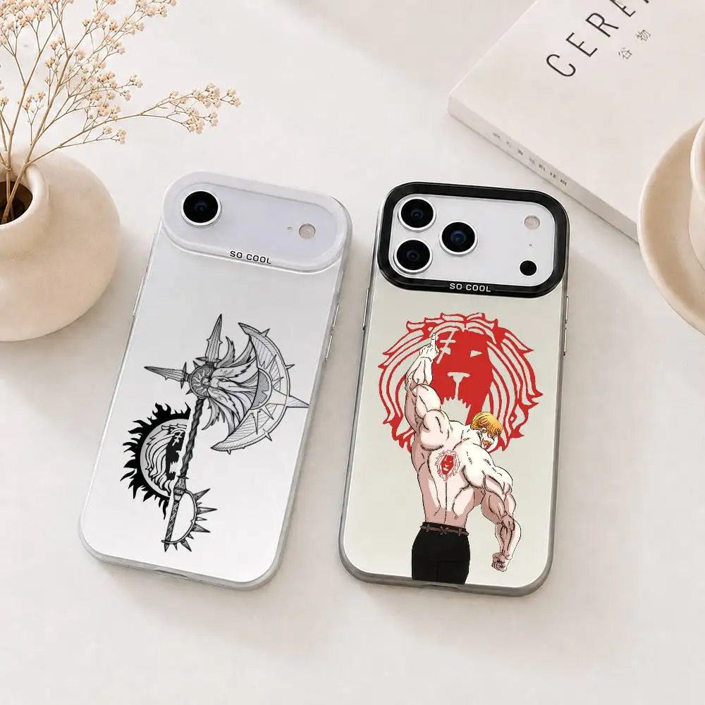 Фото Чехол для телефона «Семь смертных грехов» с Эсканором для iPhone 17, 16, 15, 14, 13, 12, 11 Plus, Pro Max, XS, цветной серебристый чехол-накладка №1