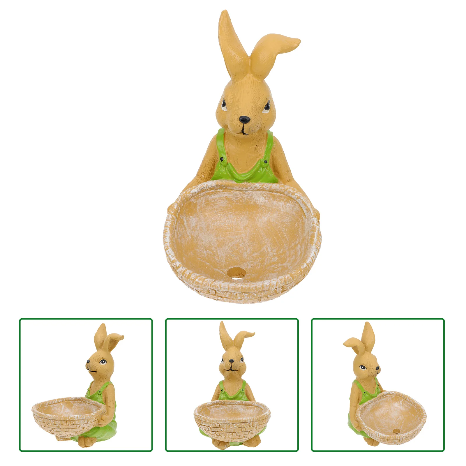 

Creative Rabbit Shaped Flowerpot Ornament Resin Craft Household Decoration