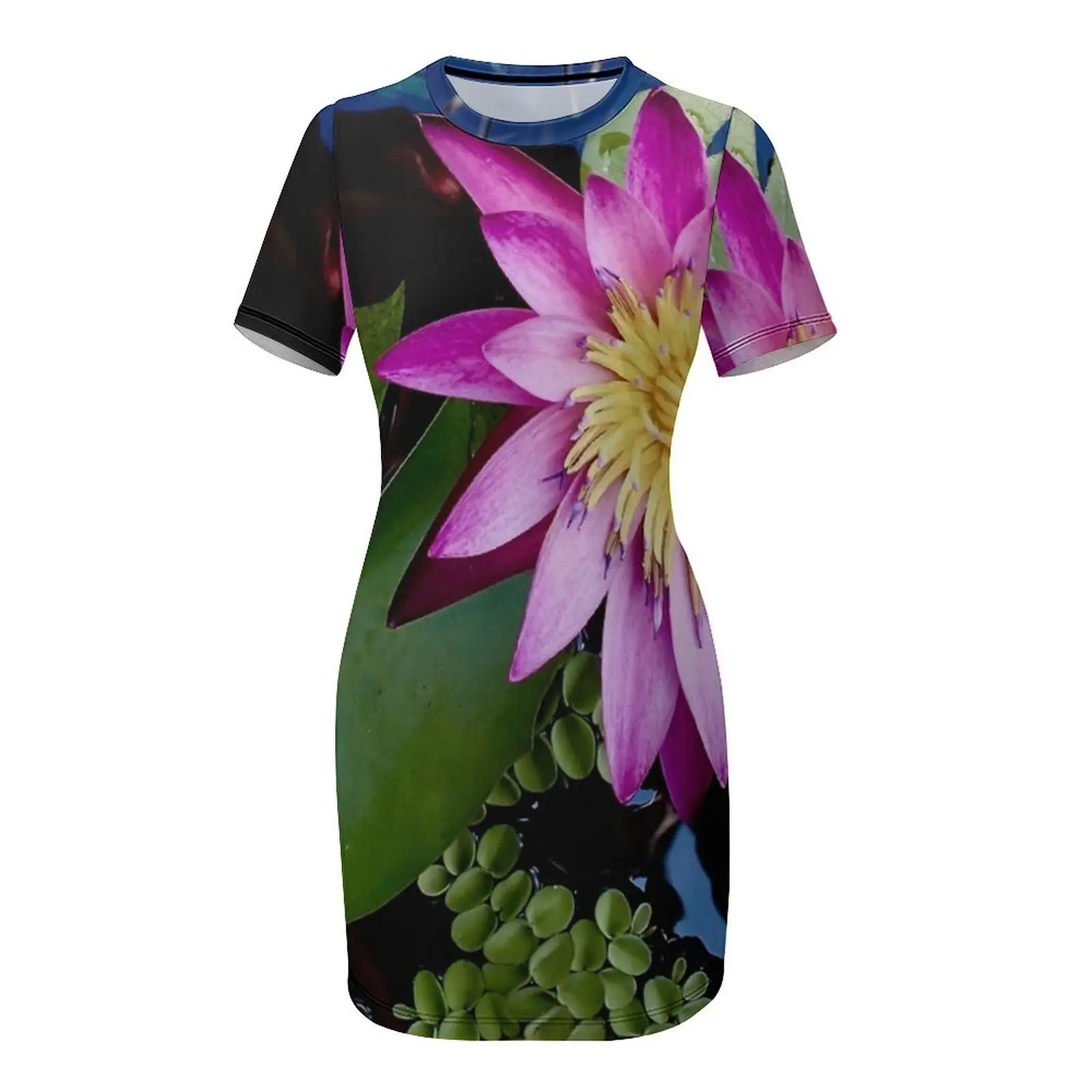 Dok Buah-Water Lily платье с короткими рукавами женские платья длинное женский летний