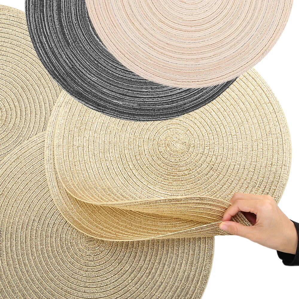 6 шт./компл. круглые плетеные салфетки моющиеся для кухонного стола дома свадьбы
